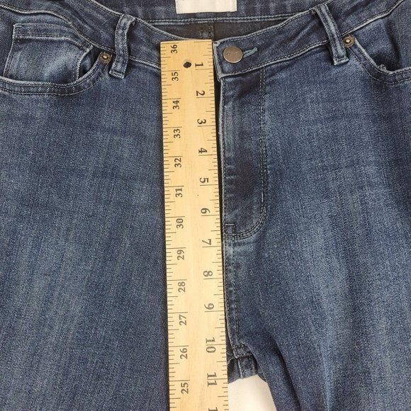 Dish Denim Jeans Women W33 L28 Blue High Rise Skinny Medium Wash Stretch Zip - Picture 13 of 16